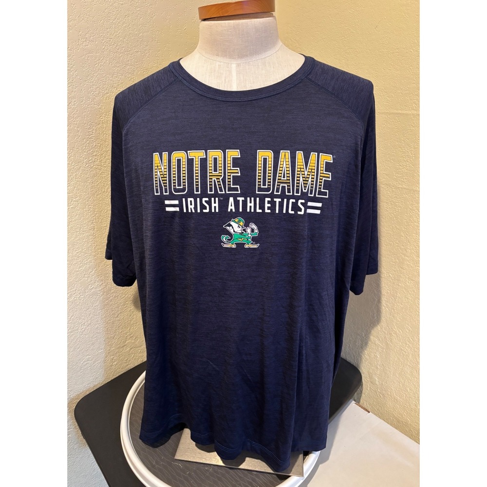 Fanatics Notre Dame Fighting Irish Athletics Navy Blue Heather T-Shirt Mens 4XL